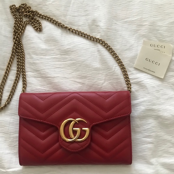 Gucci Handbags - Gucci Calfskin Matelasse Mini GG Marmont